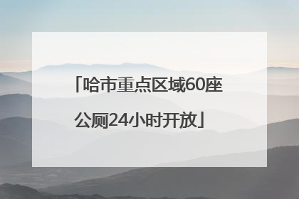哈市重点区域60座公厕24小时开放