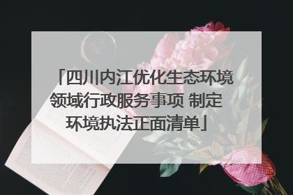 四川内江优化生态环境领域行政服务事项 制定环境执法正面清单