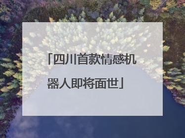 四川首款情感机器人即将面世