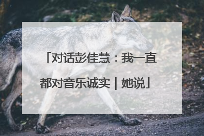 对话彭佳慧：我一直都对音乐诚实｜她说