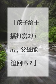 孩子给主播打赏2万元，父母能追回吗？