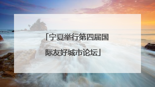 宁夏举行第四届国际友好城市论坛