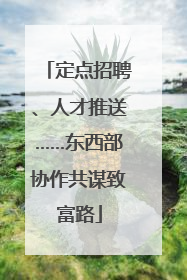 定点招聘、人才推送……东西部协作共谋致富路
