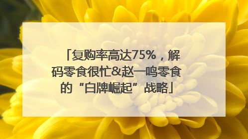 复购率高达75%，解码零食很忙&赵一鸣零食的“白牌崛起”战略