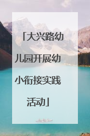 大兴路幼儿园开展幼小衔接实践活动