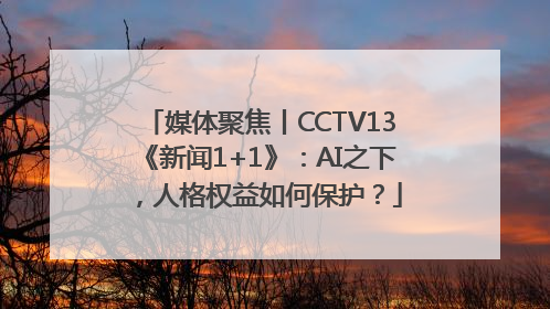 媒体聚焦丨CCTV13《新闻1+1》：AI之下，人格权益如何保护？