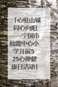 心驻山城 同心向阳——宁国市仙霞中心小学开展5·25心理健康日活动
