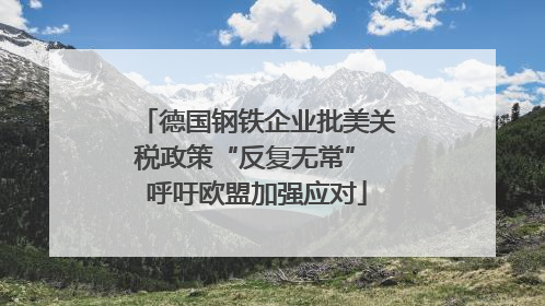 德国钢铁企业批美关税政策“反复无常” 呼吁欧盟加强应对
