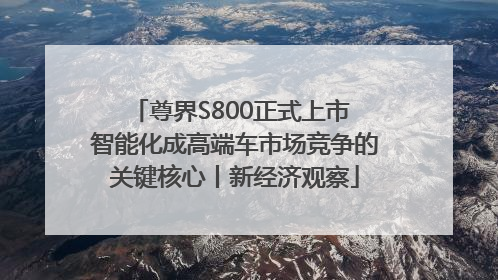 尊界S800正式上市 智能化成高端车市场竞争的关键核心丨新经济观察