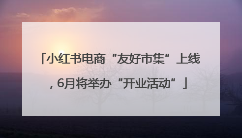 小红书电商“友好市集”上线，6月将举办“开业活动”