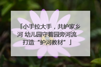 小手拉大手，共护家乡河 幼儿园守着园旁河流打造“护河教材”