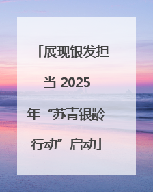 展现银发担当 2025年“苏青银龄行动”启动
