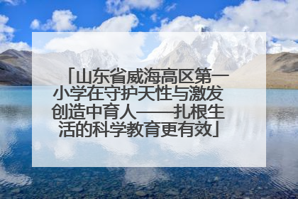 山东省威海高区第一小学在守护天性与激发创造中育人——扎根生活的科学教育更有效