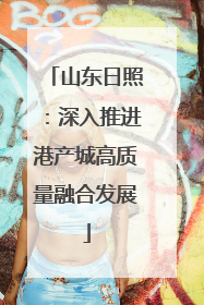 山东日照：深入推进港产城高质量融合发展