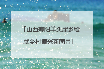 山西寿阳羊头崖乡绘就乡村振兴新图景