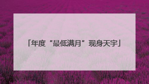 年度“最低满月”现身天宇