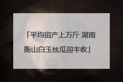 平均亩产上万斤 湖南衡山白玉丝瓜迎丰收