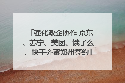 强化政企协作 京东、苏宁、美团、饿了么、快手齐聚郑州签约