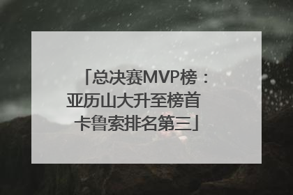 总决赛MVP榜：亚历山大升至榜首 卡鲁索排名第三