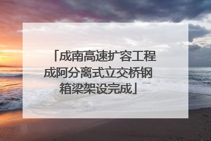 成南高速扩容工程成阿分离式立交桥钢箱梁架设完成