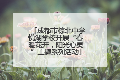 成都市棕北中学悦湖学校开展“春暖花开，阳光心灵”主题系列活动