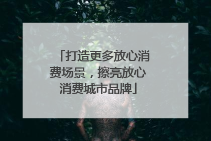 打造更多放心消费场景，擦亮放心消费城市品牌