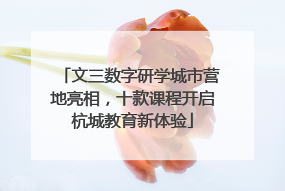 文三数字研学城市营地亮相，十款课程开启杭城教育新体验