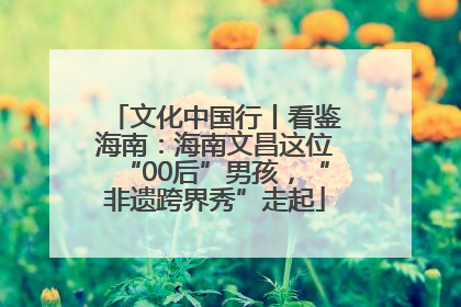 文化中国行丨看鉴海南：海南文昌这位“00后”男孩，“非遗跨界秀”走起