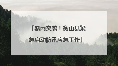 暴雨突袭！衡山县紧急启动防汛应急工作