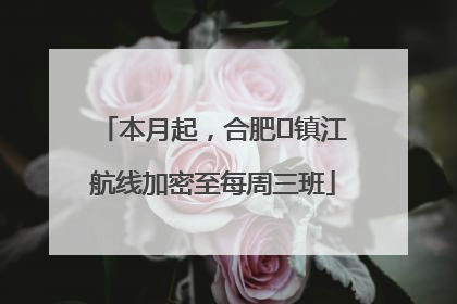 本月起，合肥⇋镇江航线加密至每周三班