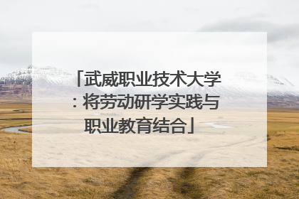 武威职业技术大学：将劳动研学实践与职业教育结合