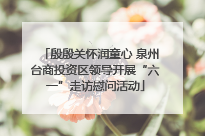 殷殷关怀润童心 泉州台商投资区领导开展“六一”走访慰问活动