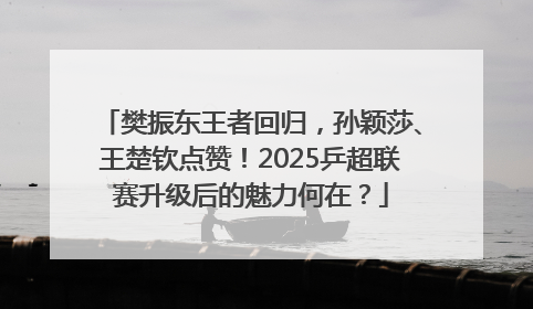 樊振东王者回归，孙颖莎、王楚钦点赞！2025乒超联赛升级后的魅力何在？
