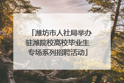 潍坊市人社局举办驻潍院校高校毕业生专场系列招聘活动