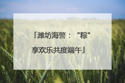 潍坊海警：“粽”享欢乐共度端午
