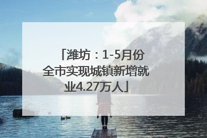 潍坊：1-5月份全市实现城镇新增就业4.27万人