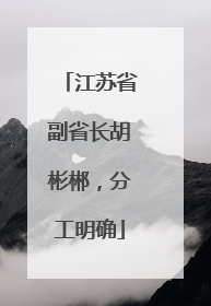 江苏省副省长胡彬郴，分工明确