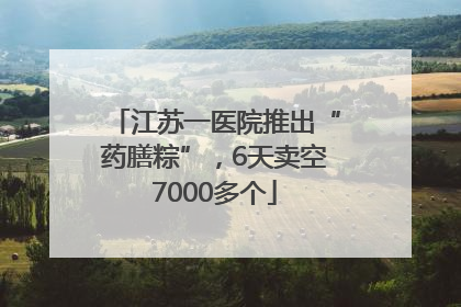 江苏一医院推出“药膳粽”，6天卖空7000多个