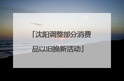 沈阳调整部分消费品以旧换新活动