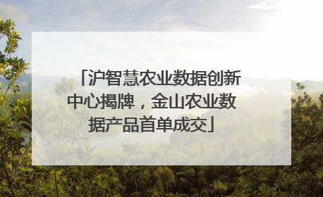 沪智慧农业数据创新中心揭牌，金山农业数据产品首单成交