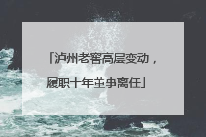 泸州老窖高层变动，履职十年董事离任