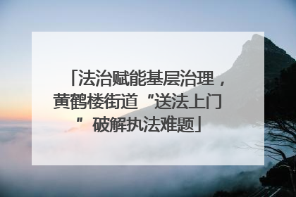 法治赋能基层治理，黄鹤楼街道“送法上门”破解执法难题