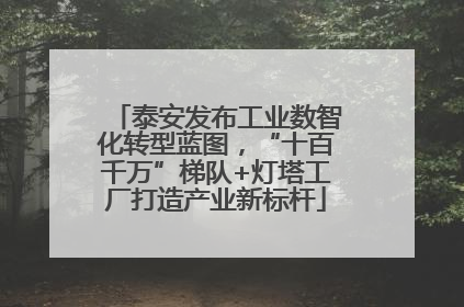泰安发布工业数智化转型蓝图，“十百千万”梯队+灯塔工厂打造产业新标杆
