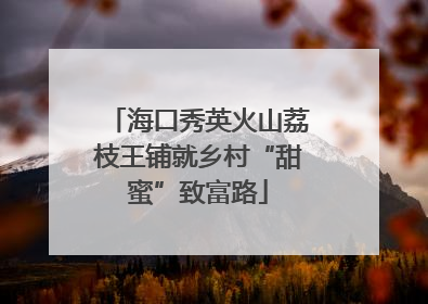 海口秀英火山荔枝王铺就乡村“甜蜜”致富路