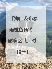 海口发布暴雨橙色预警！影响区域、时段→