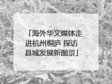 海外华文媒体走进杭州桐庐 探访县域发展新图景
