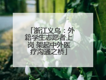 浙江义乌：外籍学生志愿者上岗 架起中外医疗沟通之桥