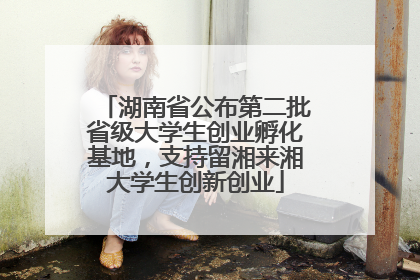 湖南省公布第二批省级大学生创业孵化基地，支持留湘来湘大学生创新创业