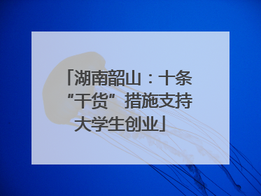 湖南韶山：十条“干货”措施支持大学生创业