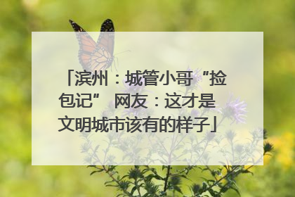 滨州：城管小哥“捡包记” 网友：这才是文明城市该有的样子